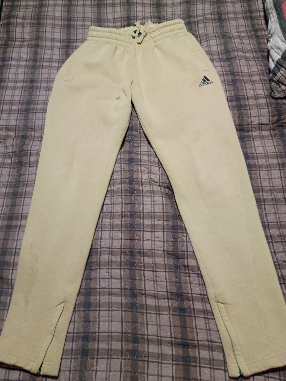 Adidas Light Beige Jogger Sweatpants with Logo